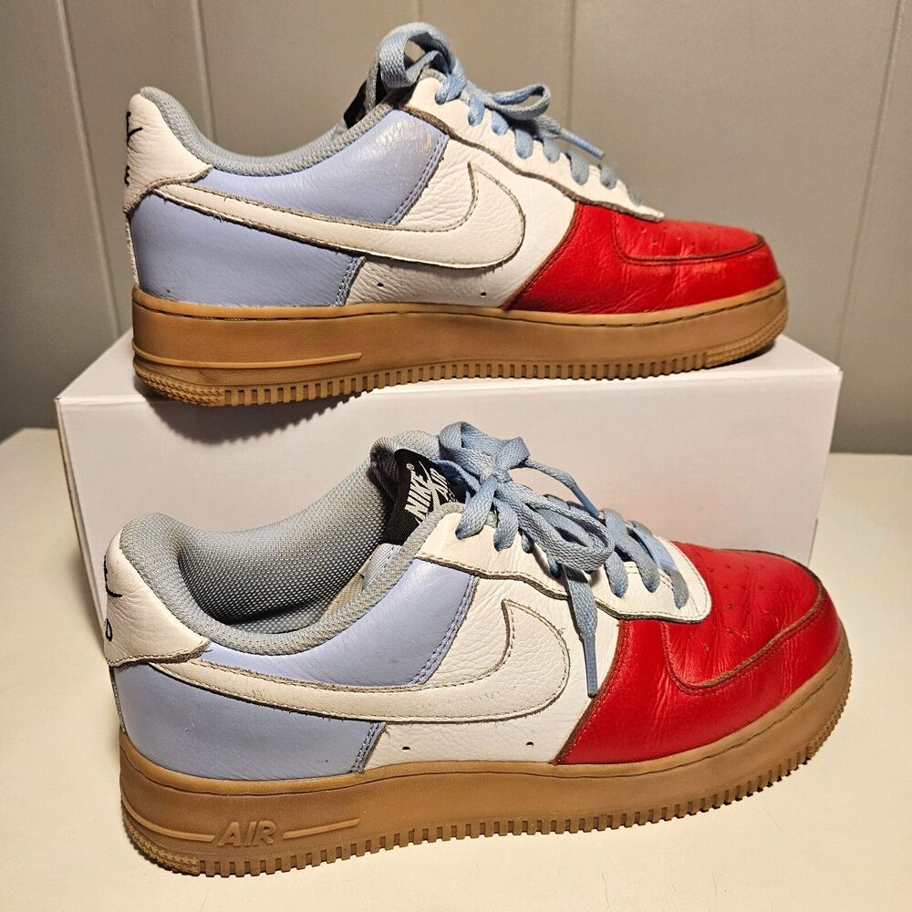 Nike Air Force 1 Low Mens Size 9.5 Red White Blue Custom Sneakers